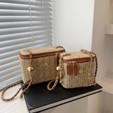 Mini Straw Bucket Crossbody Bag For Women 2021 Summer