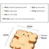 Cute Simulation Bread Toast Cushion Pillow 1pc