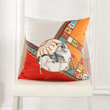 Luxury White Horse Velvet Pillow Case 45x45cm