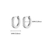 Gold Geometric Pave Zirconia Round Hoop Earrings