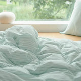 Mint Manbo Rolled Edge Washed Cotton Bed Set