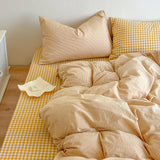 Simple Pink Stripe Bedding Set with Pillowcases 3pcs