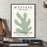 Green Leaf Geometry Line Matisse Art Print HD  Clean Vanilla Store
