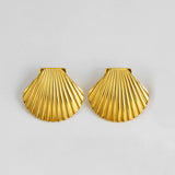 Vintage Gold Plated Snail Shell Earrings for Women