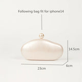 Shell Clutch Bag Acrylic Pearl Color Purse Women 2024