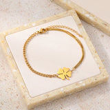 Stainless Steel Lucky Clovers Pendant Bracelet for Women