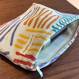Colorful Stripes Corduroy Cosmetic Bag Portable Travel