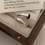 VENTFILLE 925 Sterling Silver Water Droplets Cross Ring