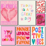 Maximalist Colorful Pink Love Poster Print Decor  Clean Vanilla Store