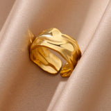 Irregular Geometric Chunky Opening Rings for Women