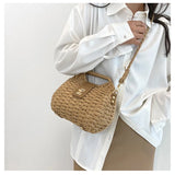 Woven Elegant Straw Woven Bag Solid Color Crossbody Bag