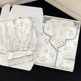 Kawaii Youth Girl's Cute Cat Satin PJs Set  Clean Vanilla Store