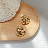 Geometry Twists UV Golden Stud Earrings for Women