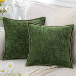 Olanly Chenille Cushion Cover 40x40cm Soft Luxury  Clean Vanilla Store