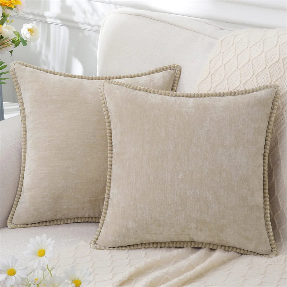 Olanly Chenille Cushion Cover Soft Velvet 50x50cm