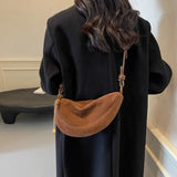 Faux Suede Hobo Shoulder Bag for Women 2025 Fashion