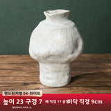 Retro Handmade Ceramic Flower Vase White Modern Minimalist Sle