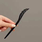 New Women Fashion Simple Black Wood Hairpin
