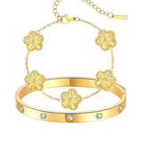 2pcs Sparkle Stainless Steel Bracelets for Women