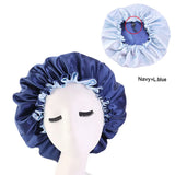 New Women Solid Reversible Satin Bonnet Cap