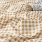 Black White Small Checks Printed Bed Set - 4 Pcs