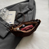 LEFTSIDE 2024 Retro Splicing Leather Shoulder Bag