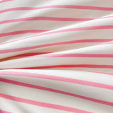Soft Pink Stripe Queen Duvet Cover Set, 4pcs