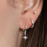 Fashion Stainless Steel Star Drop Earrings Set - 3 Piece