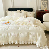 Korean Princess Lace Ruffles Bedding Set 3/4Pcs