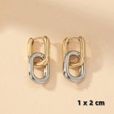 Stainless Steel Gold Geometric Hoop Earrings for Women
