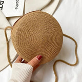 Summer Woven Straw Crossbody Bag for Women