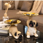 Creative Pug Statue Tray for Keys and Candy  Clean Vanilla Store