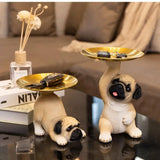 Creative Pug Statue Tray for Keys and Candy  Clean Vanilla Store