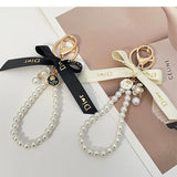 Imitation Pearl Bowknot Keychain Bag Charm Jewelry