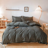 Black White Small Checks Printed Bed Set - 4 Pcs
