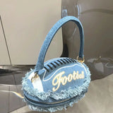 Luxury Designer Denim Ball Shape Evening Clutch Bag