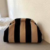 Simple Style Striped Clutch Bag, Lightweight Purse