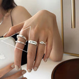 VENTFILLE 925 Sterling Silver Water Droplets Cross Ring