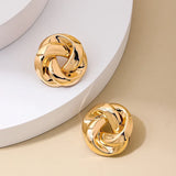 Geometry Twists UV Golden Stud Earrings for Women