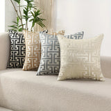 Modern Geometric Jacquard Pillow Cover with Zipper