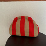Simple Style Striped Clutch Bag, Lightweight Purse