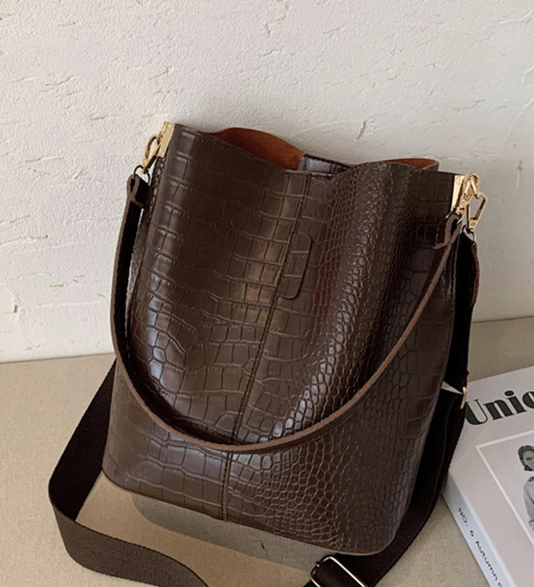 Vintage Crocodile Pattern Crossbody Bag for Women  Clean Vanilla Store