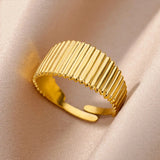 Gold Color Stainless Steel Rings for Women Men
