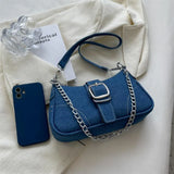 Chic Denim Tote Shoulder Bag for Women, Casual Style