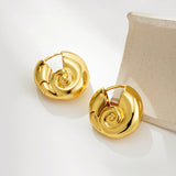 Vintage Gold Plated Snail Shell Earrings for Women