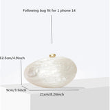 Egg Shell Clutch Bag with Pearl Detail for Parties