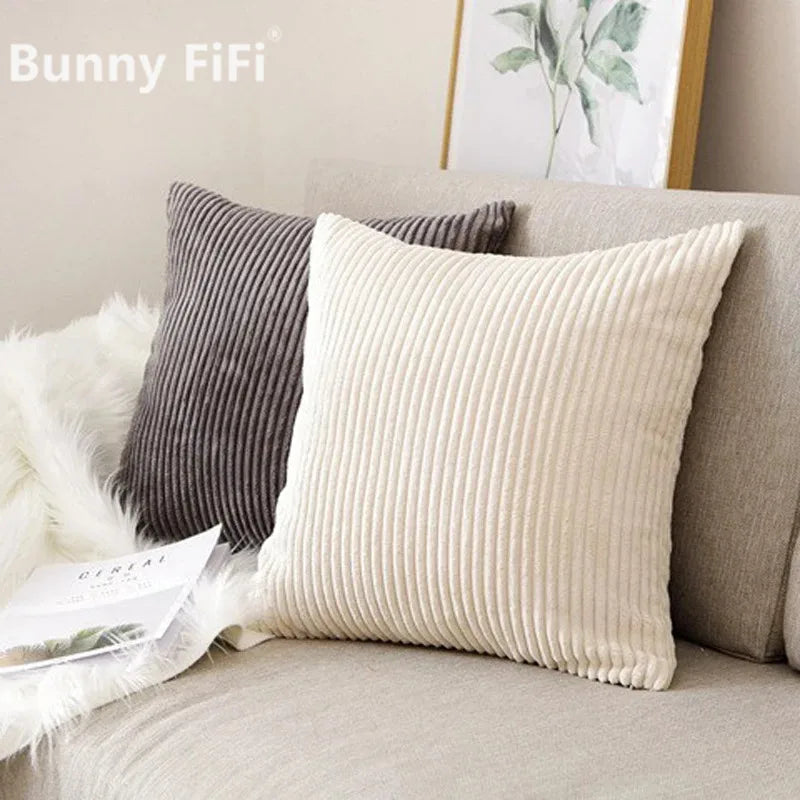 Corduroy Striped Cushion Cover 30x50cm Soft Case