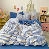 Pink Stripe Bedding Duvet Cover Set with Pillowcase