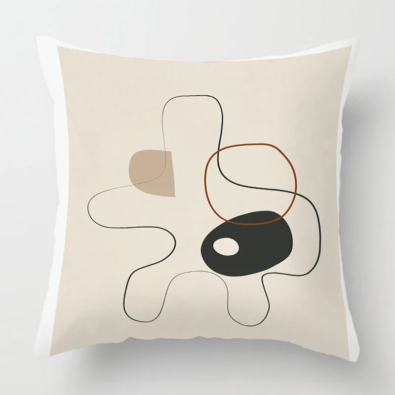 Scandinavian Abstract Style Pillow Cover 18x18 inches