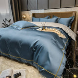 White Egyptian Cotton Bedding Set with Embroidery 4 pcs